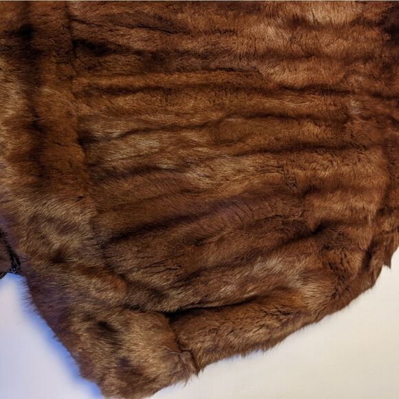 Vintage 50s 60s Hansen & Son Fine Furs Chicago Mink Cape‎ Stole Caplet - Picture 11 of 16